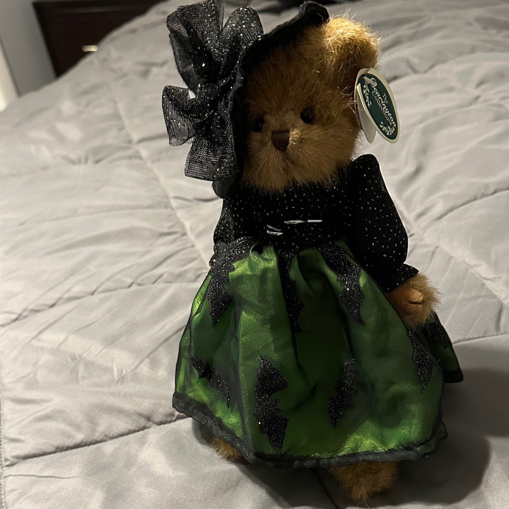 Elegant Black and Green Teddy Bear